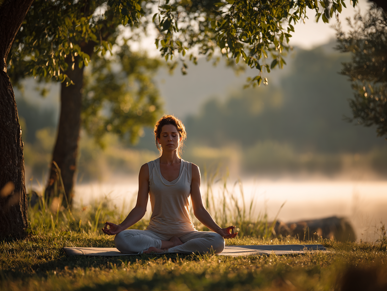 Мирна медитація у лотосовій позі